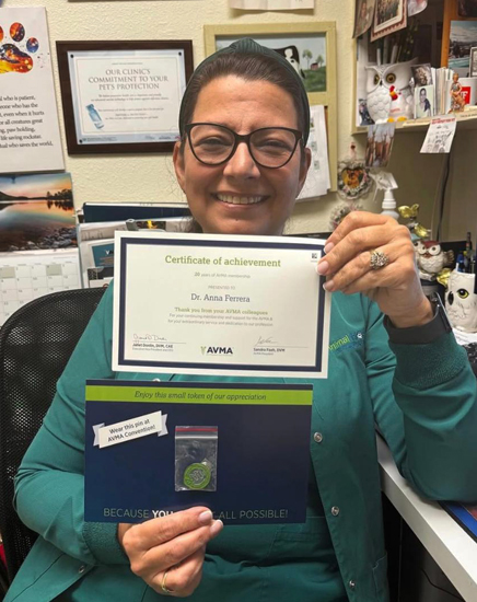 AVMA American Veterinary Medical Association 20 years